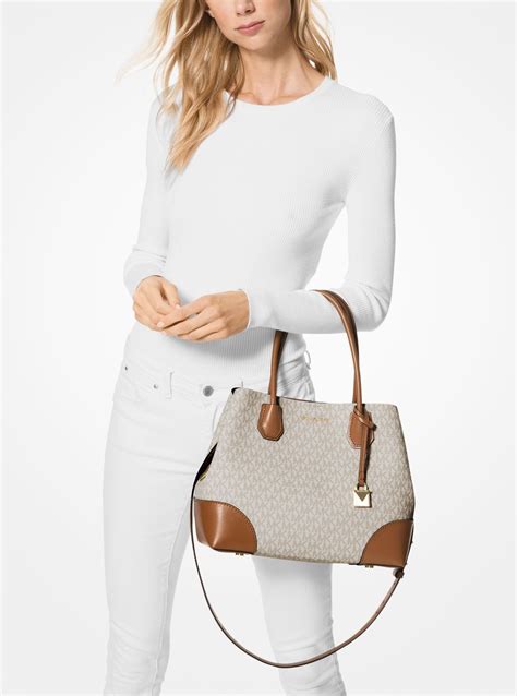 michael kors mercer gallery small logo satchel|michael kors satchel crossbody.